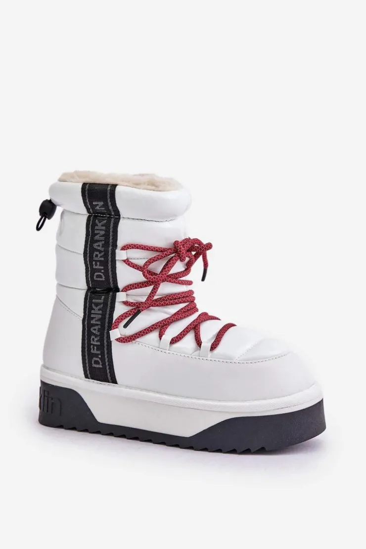 D.Franklin Śniegowce Damskie*Śniegowce Damskie Na Grubej Podeszwie Wegańskie DFSH371007 Białe Biały