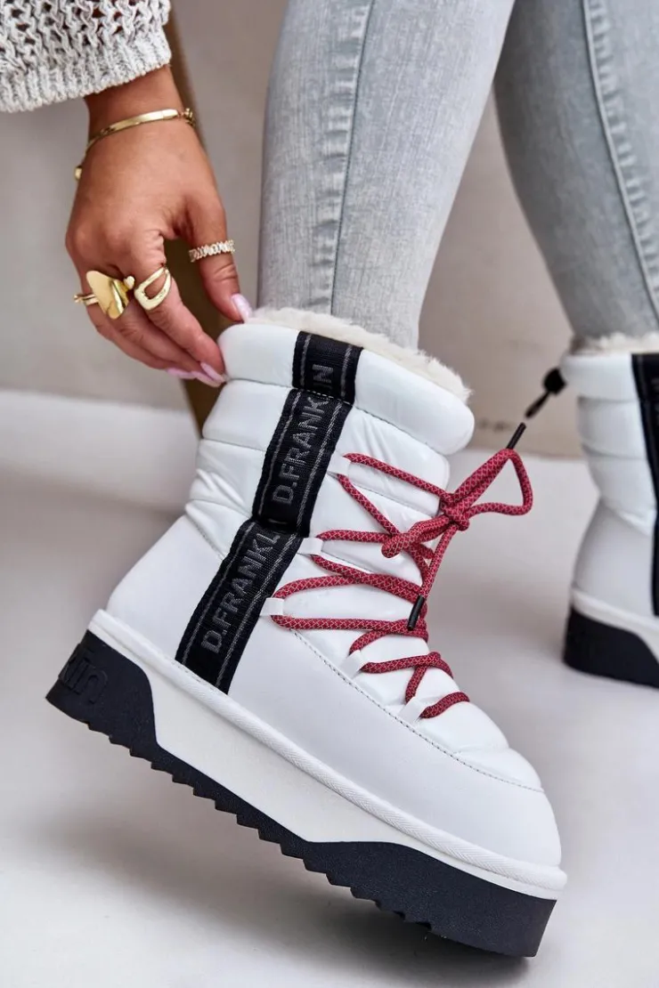 D.Franklin Śniegowce Damskie*Śniegowce Damskie Na Grubej Podeszwie Wegańskie DFSH371007 Białe Biały