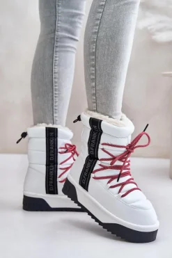 D.Franklin Śniegowce Damskie*Śniegowce Damskie Na Grubej Podeszwie Wegańskie DFSH371007 Białe Biały