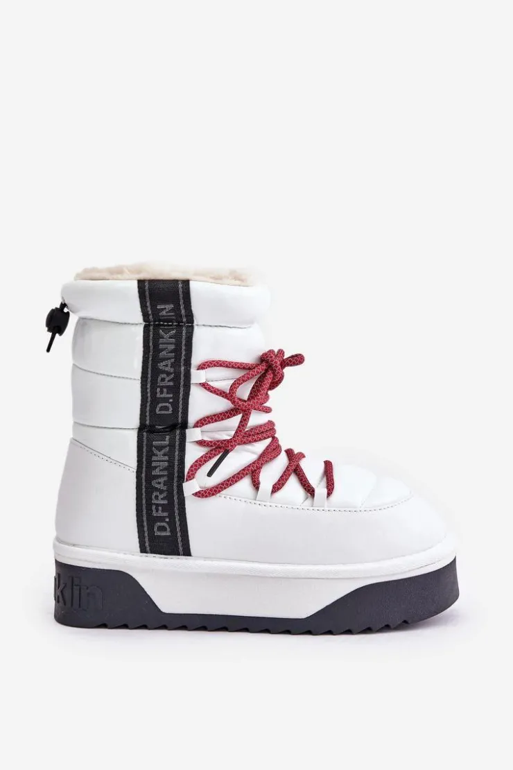 D.Franklin Śniegowce Damskie*Śniegowce Damskie Na Grubej Podeszwie Wegańskie DFSH371007 Białe Biały