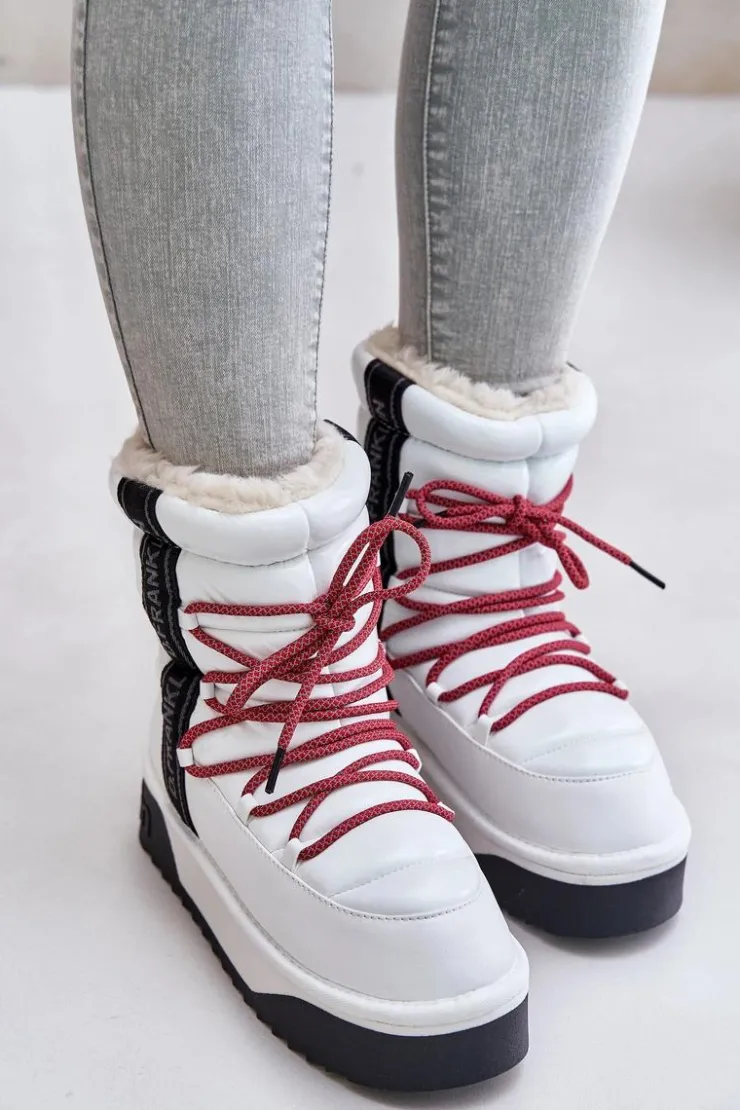 D.Franklin Śniegowce Damskie*Śniegowce Damskie Na Grubej Podeszwie Wegańskie DFSH371007 Białe Biały