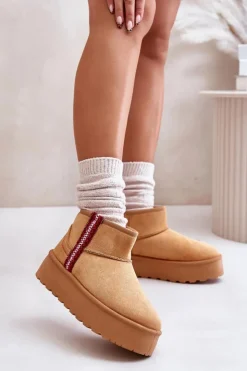 Damskie Boto Śniegowce Damskie Na Platformie Ocieplane Camel Lomessa