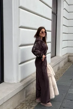 New Boto Śniegowce Damskie Na Platformie Z Futerkiem I Haftem Ciemnobeżowe Querina Beżowy