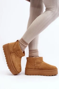 Damskie Boto Śniegowce Damskie Na Platformie Camel Mennja