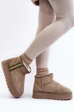 Online Boto Śniegowce Damskie Na Platformie Ocieplane Zielone Lomessa