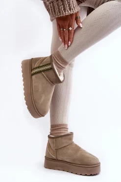 Online Boto Śniegowce Damskie Na Platformie Ocieplane Zielone Lomessa