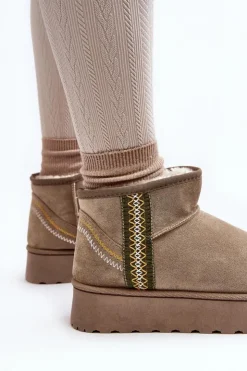 Online Boto Śniegowce Damskie Na Platformie Ocieplane Zielone Lomessa