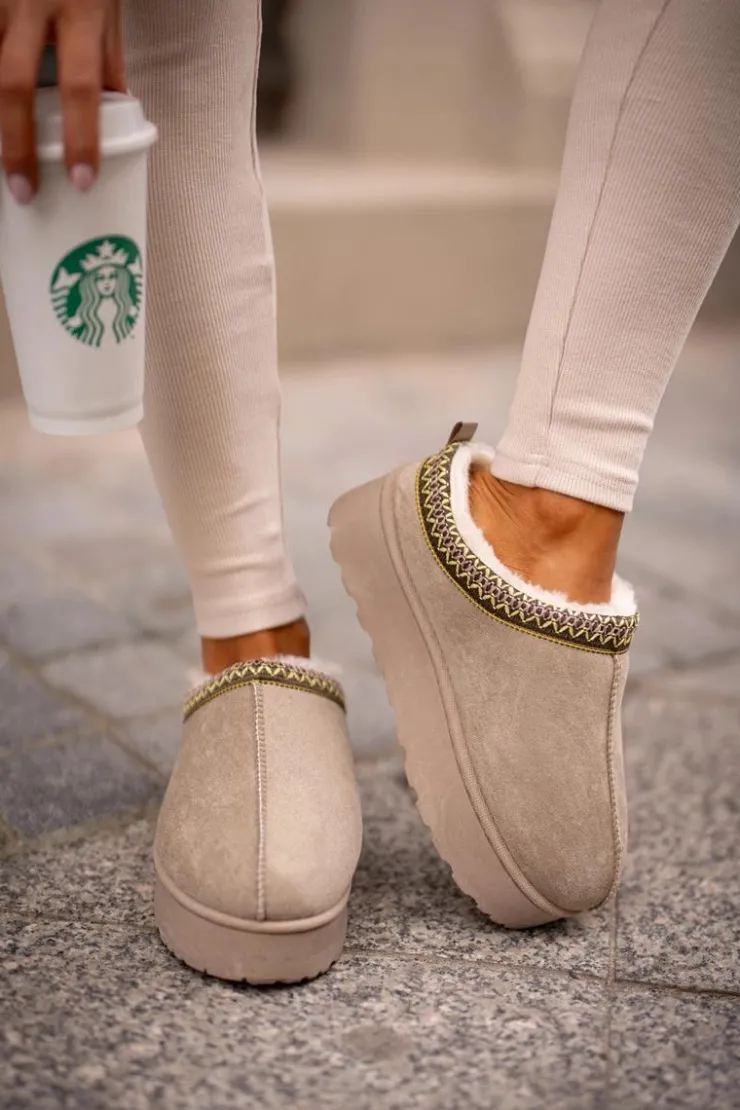 Boto Śniegowce Damskie|Kapcie Klasyczne*Śniegowce Damskie Na Platformie Ocieplane Futerkiem Zielone Remenia Zielony