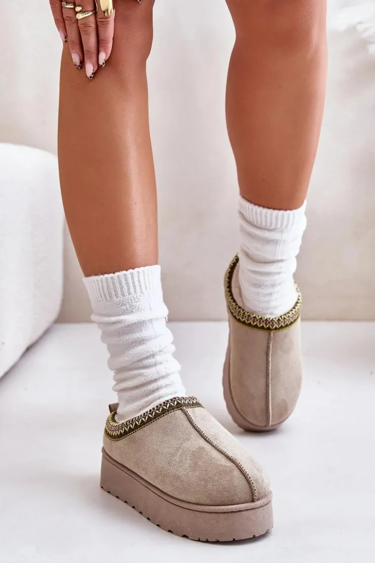 Boto Śniegowce Damskie|Kapcie Klasyczne*Śniegowce Damskie Na Platformie Ocieplane Futerkiem Zielone Remenia Zielony