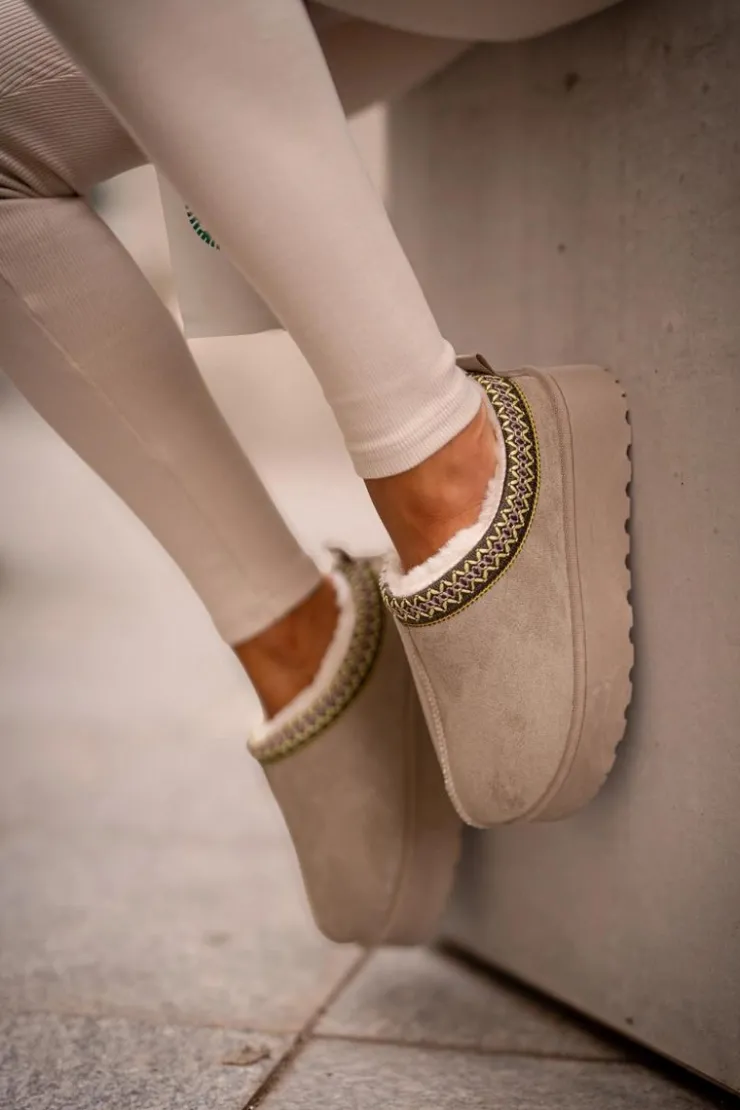 Boto Śniegowce Damskie|Kapcie Klasyczne*Śniegowce Damskie Na Platformie Ocieplane Futerkiem Zielone Remenia Zielony