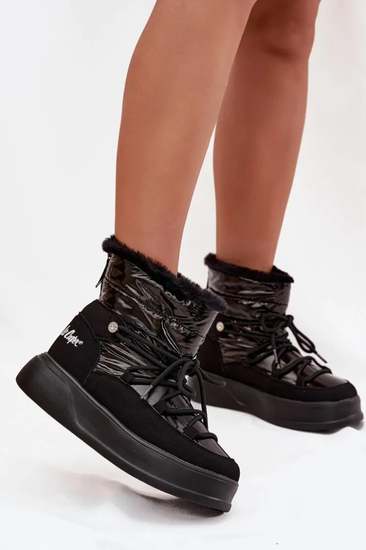 Online Lee Cooper Śniegowce Damskie Na Platformie LCJ-25-03-3814 Czarne Czarny