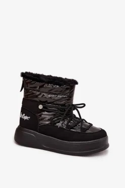 Online Lee Cooper Śniegowce Damskie Na Platformie LCJ-25-03-3814 Czarne Czarny