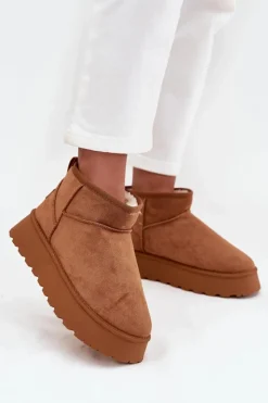 Damskie Boto Śniegowce Damskie Na Platformie Camel Celyra