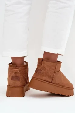 Damskie Boto Śniegowce Damskie Na Platformie Camel Celyra