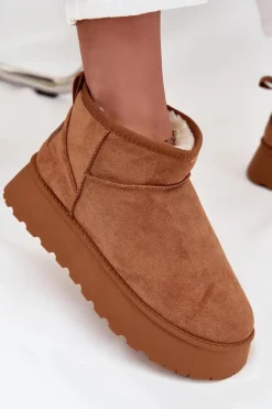 Damskie Boto Śniegowce Damskie Na Platformie Camel Celyra