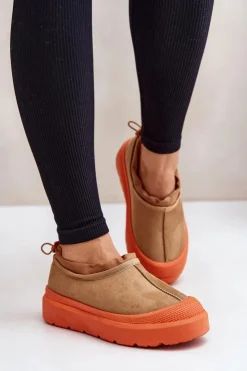 Damskie Boto Śniegowce Damskie Na Platformie Z Niską Cholewką Camel Izamine
