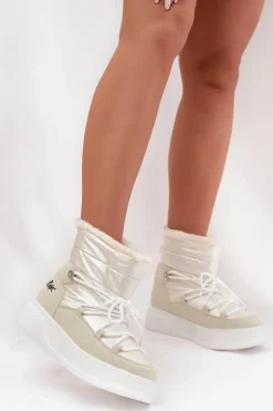 Damskie Lee Cooper Śniegowce Damskie Na Platformie LCJ-25-03-3815 Białe