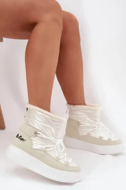 Damskie Lee Cooper Śniegowce Damskie Na Platformie LCJ-25-03-3815 Białe