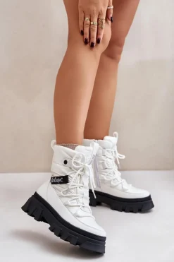 Online Lee Cooper Śniegowce Damskie Na Zamek LCJ-24-47-3142 Białe