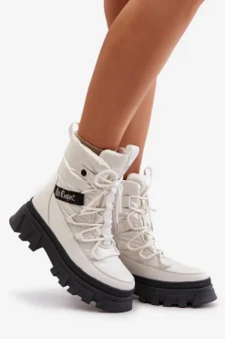 Online Lee Cooper Śniegowce Damskie Na Zamek LCJ-24-47-3142 Białe