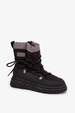 Lee Cooper Śniegowce Damskie*Śniegowce Damskie Na Zamek LCJ-25-44-3930 Czarne Czarny