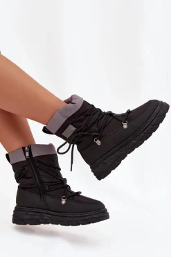 Lee Cooper Śniegowce Damskie*Śniegowce Damskie Na Zamek LCJ-25-44-3930 Czarne Czarny