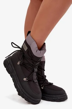 Lee Cooper Śniegowce Damskie*Śniegowce Damskie Na Zamek LCJ-25-44-3930 Czarne Czarny