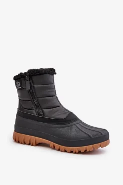 Lee Cooper Śniegowce Damskie|Damskie Trapery*Śniegowce Damskie Ocieplane Futerkiem Na Zamek LCJ-24-44-2866 Czarne