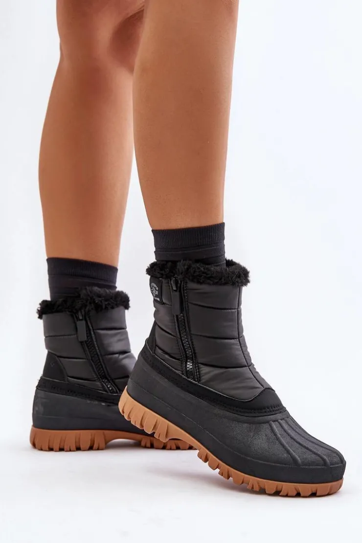 Lee Cooper Śniegowce Damskie|Damskie Trapery*Śniegowce Damskie Ocieplane Futerkiem Na Zamek LCJ-24-44-2866 Czarne