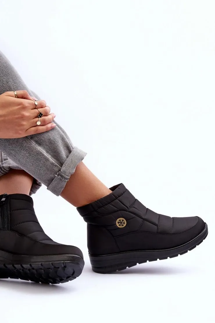 Sale Evento Śniegowce Damskie Ocieplane Czarne Helis Czarny