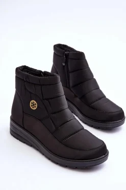 Sale Evento Śniegowce Damskie Ocieplane Czarne Helis Czarny