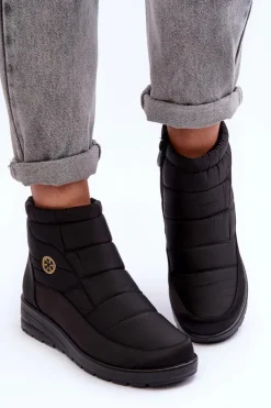 Sale Evento Śniegowce Damskie Ocieplane Czarne Helis Czarny