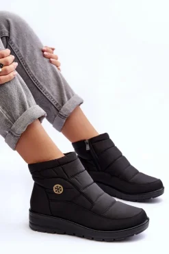 Sale Evento Śniegowce Damskie Ocieplane Czarne Helis Czarny