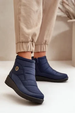 Damskie Evento Śniegowce Damskie Ocieplane Granatowe Helis