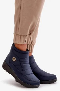 Damskie Evento Śniegowce Damskie Ocieplane Granatowe Helis