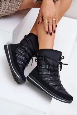 Outlet Boto Śniegowce Damskie Progress PROGJ-20-02 Czarne