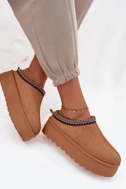 Boto Śniegowce Damskie*Śniegowce Damskie Z Ozdobnym Haftem Camel Jenira