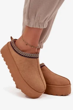 Boto Śniegowce Damskie*Śniegowce Damskie Z Ozdobnym Haftem Camel Jenira