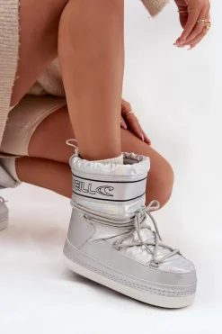 Clearance O'Neill Śniegowce Damskie Z Wiązaniem LISA WOMEN HIGH 90253012.99S Srebrne Srebrny