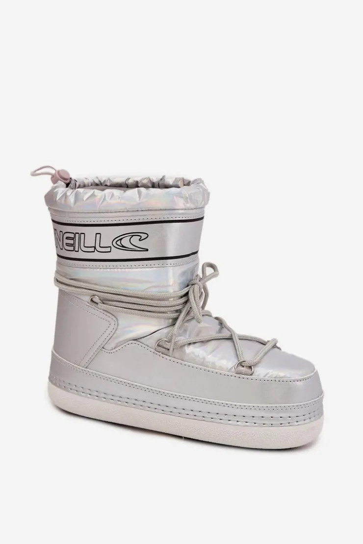 Clearance O'Neill Śniegowce Damskie Z Wiązaniem LISA WOMEN HIGH 90253012.99S Srebrne Srebrny