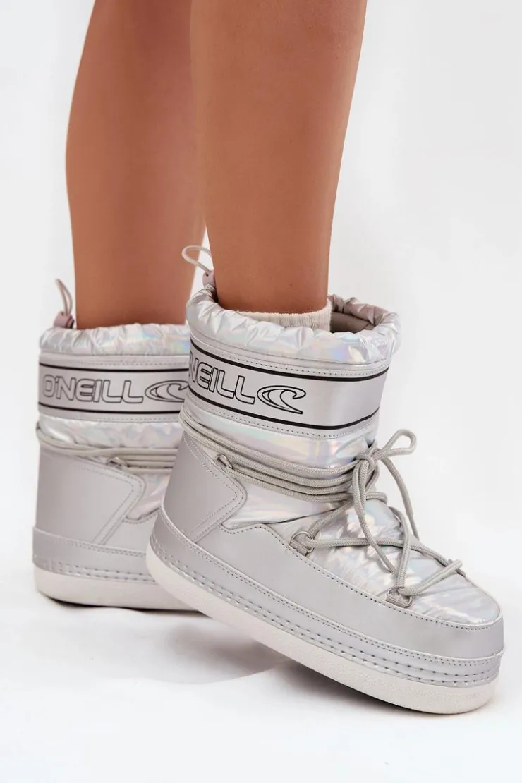 Clearance O'Neill Śniegowce Damskie Z Wiązaniem LISA WOMEN HIGH 90253012.99S Srebrne Srebrny