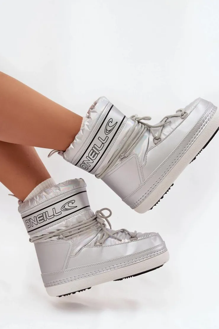 Clearance O'Neill Śniegowce Damskie Z Wiązaniem LISA WOMEN HIGH 90253012.99S Srebrne Srebrny