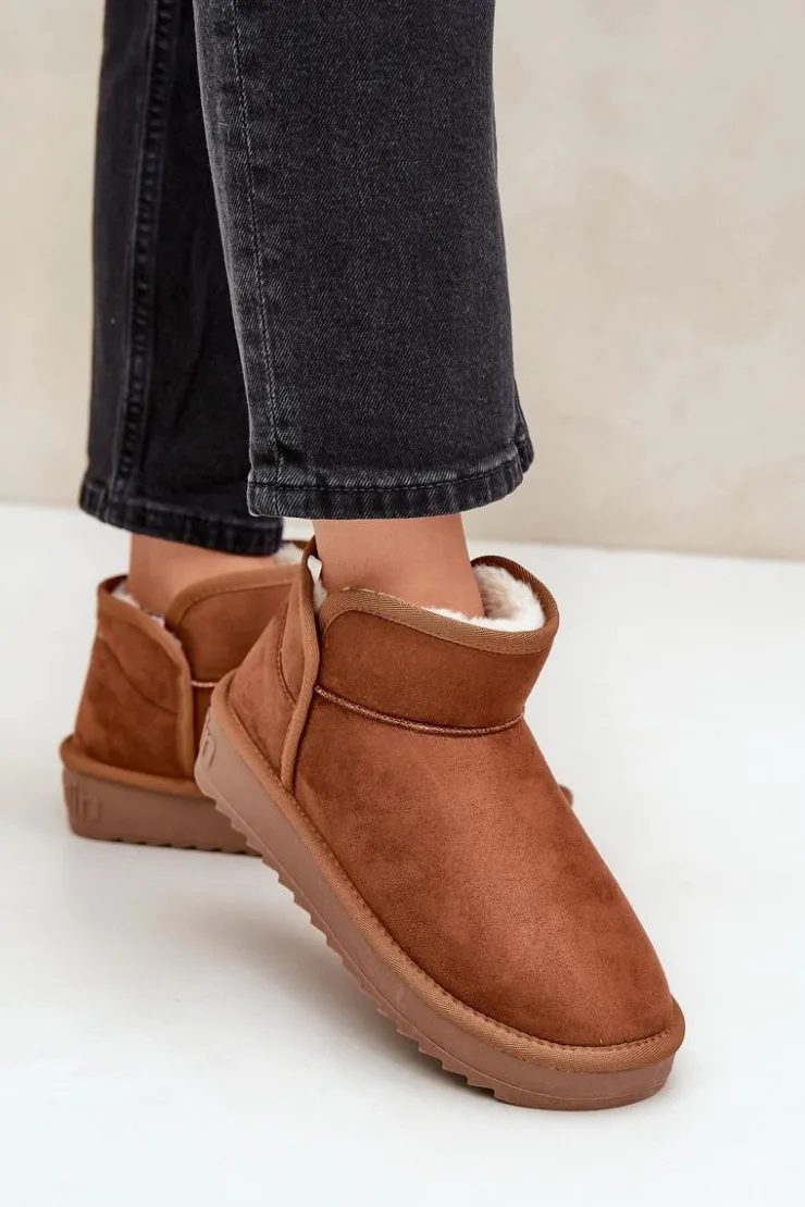 D.Franklin Śniegowce Damskie*Śniegowce Na Platformie Damskie DFSH370010 Brązowe Brązowy