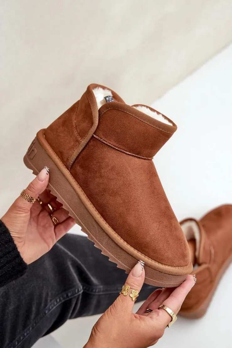 D.Franklin Śniegowce Damskie*Śniegowce Na Platformie Damskie DFSH370010 Brązowe Brązowy