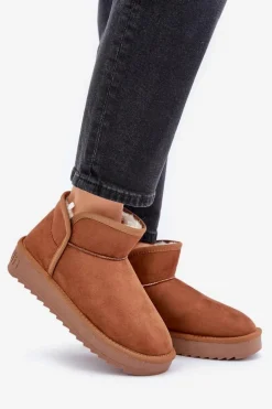 D.Franklin Śniegowce Damskie*Śniegowce Na Platformie Damskie DFSH370010 Brązowe Brązowy