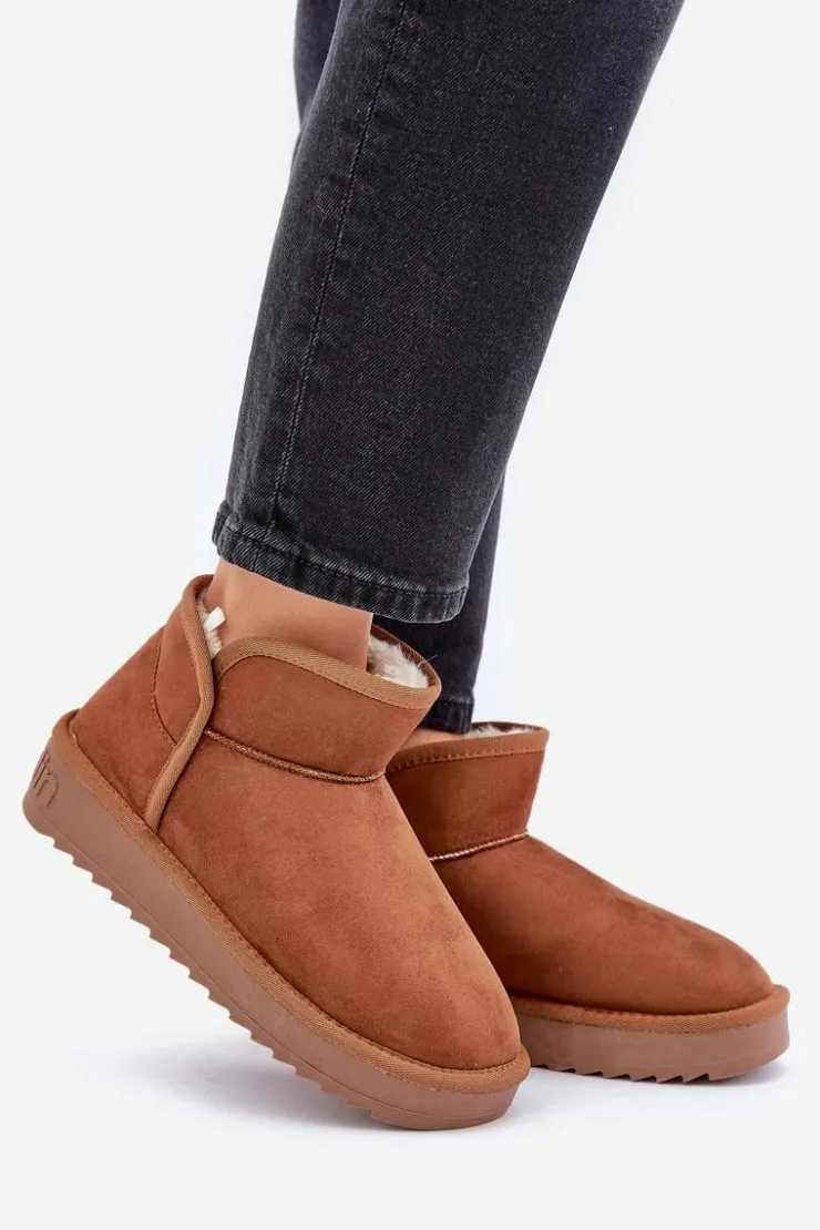 D.Franklin Śniegowce Damskie*Śniegowce Na Platformie Damskie DFSH370010 Brązowe Brązowy