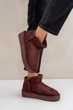 Damskie D.Franklin Śniegowce Na Platformie Damskie DFSH370010 Czekoladowe