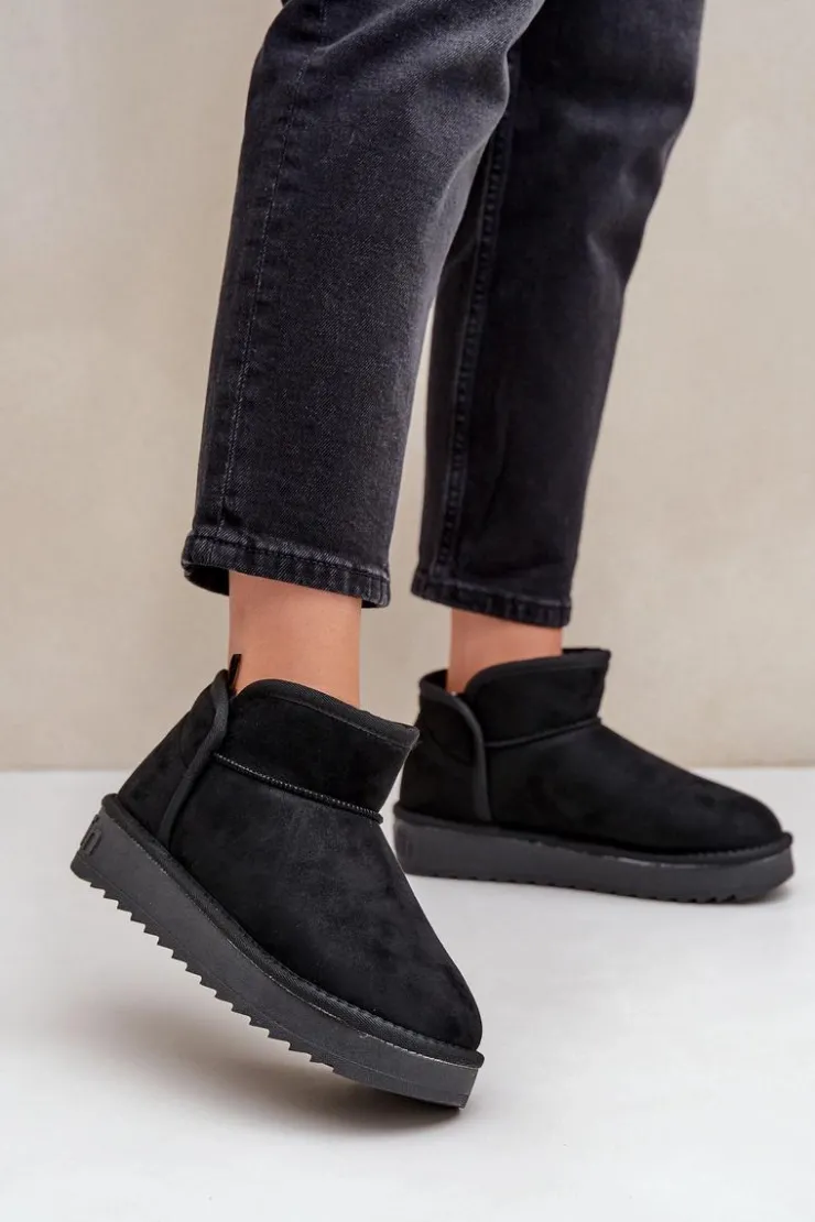 D.Franklin Śniegowce Damskie*Śniegowce Na Platformie Damskie DFSH370010 Czarne Czarny