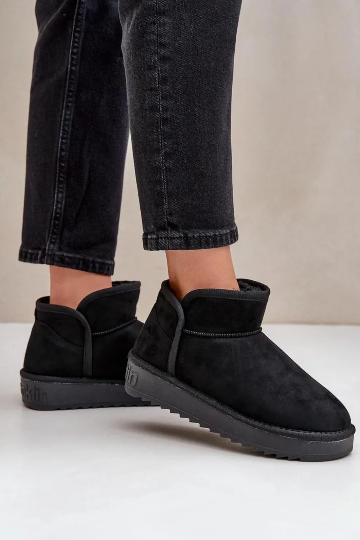 D.Franklin Śniegowce Damskie*Śniegowce Na Platformie Damskie DFSH370010 Czarne Czarny