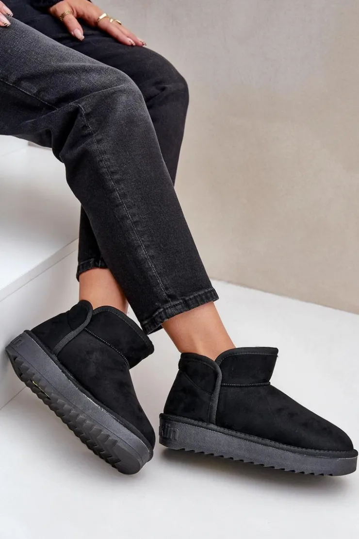 D.Franklin Śniegowce Damskie*Śniegowce Na Platformie Damskie DFSH370010 Czarne Czarny